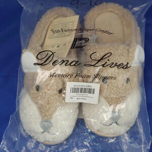 Bunny Dena Lives Women's Memory Foam‎ House Slippers Sheep Size Large 9-10 New